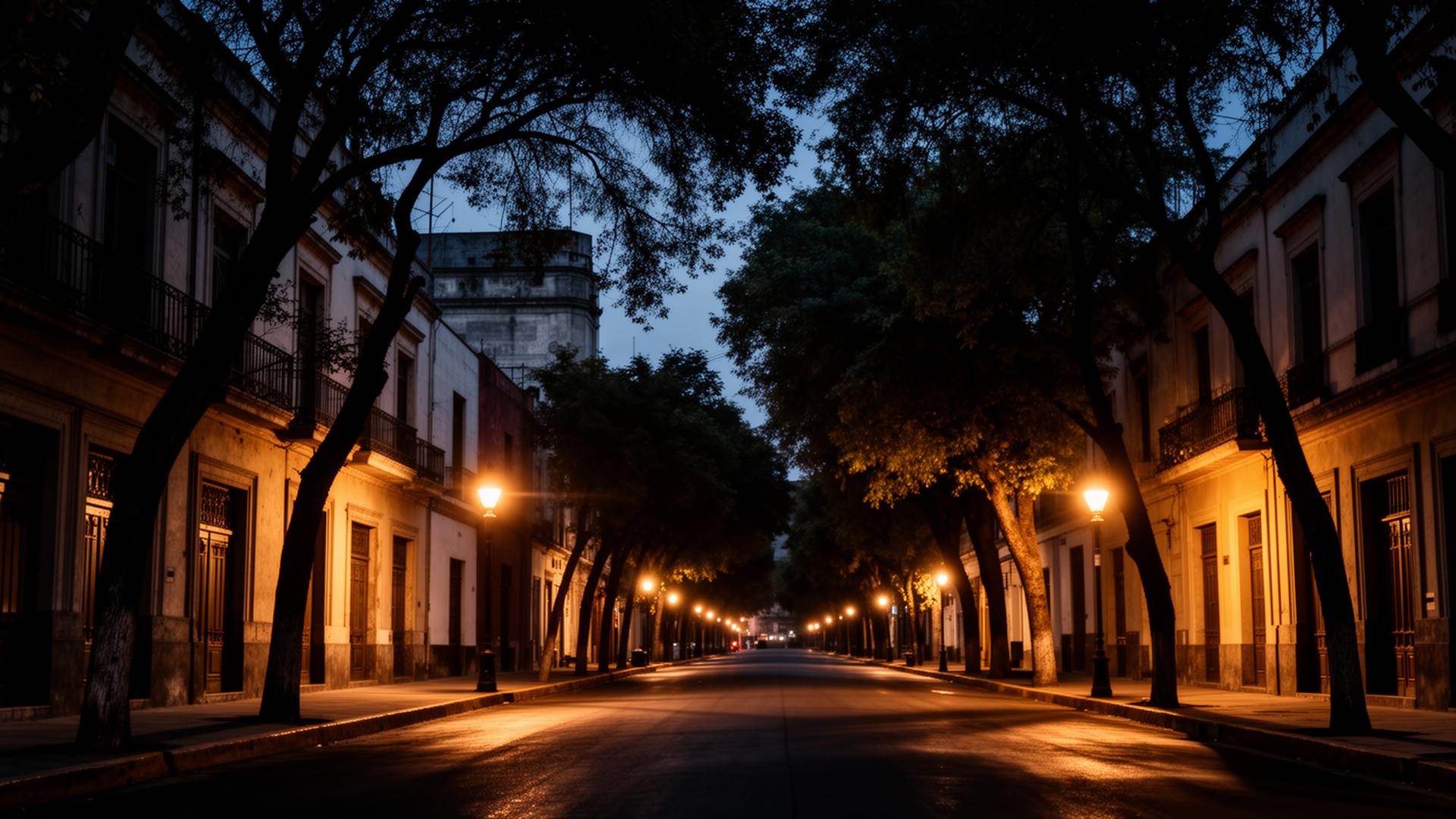 Calle de Roma Norte, Ciudad de México al atardecer